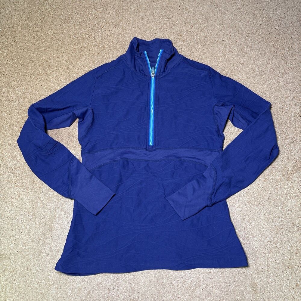 Title Nine Womens Small 1/4 Zip Athletic Top Purple Long Sleeve H1